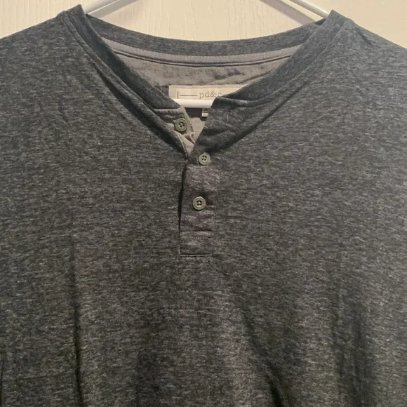 PD&C Paper Denim & Cloth Blue Gray Short Sleeve Henley Shirt Size XL GUC #2841 - Picture 3 of 6